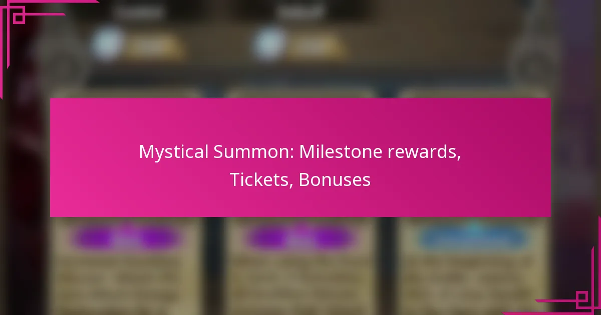 Mystical Summon: Milestone rewards, Tickets, Bonuses
