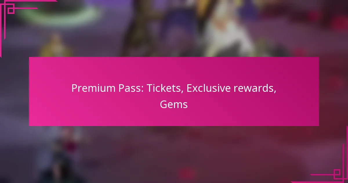 Premium Pass: Tickets, Exclusive rewards, Gems