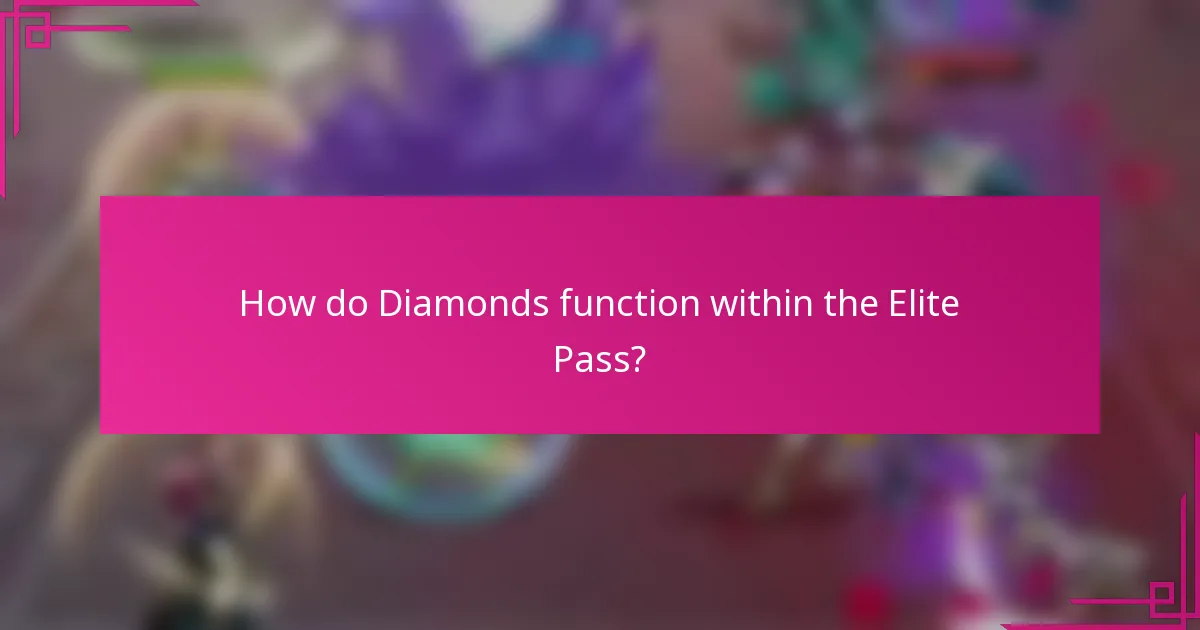 How do Diamonds function within the Elite Pass?
