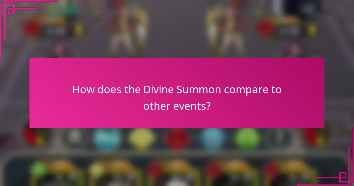 How does the Divine Summon compare to other events?