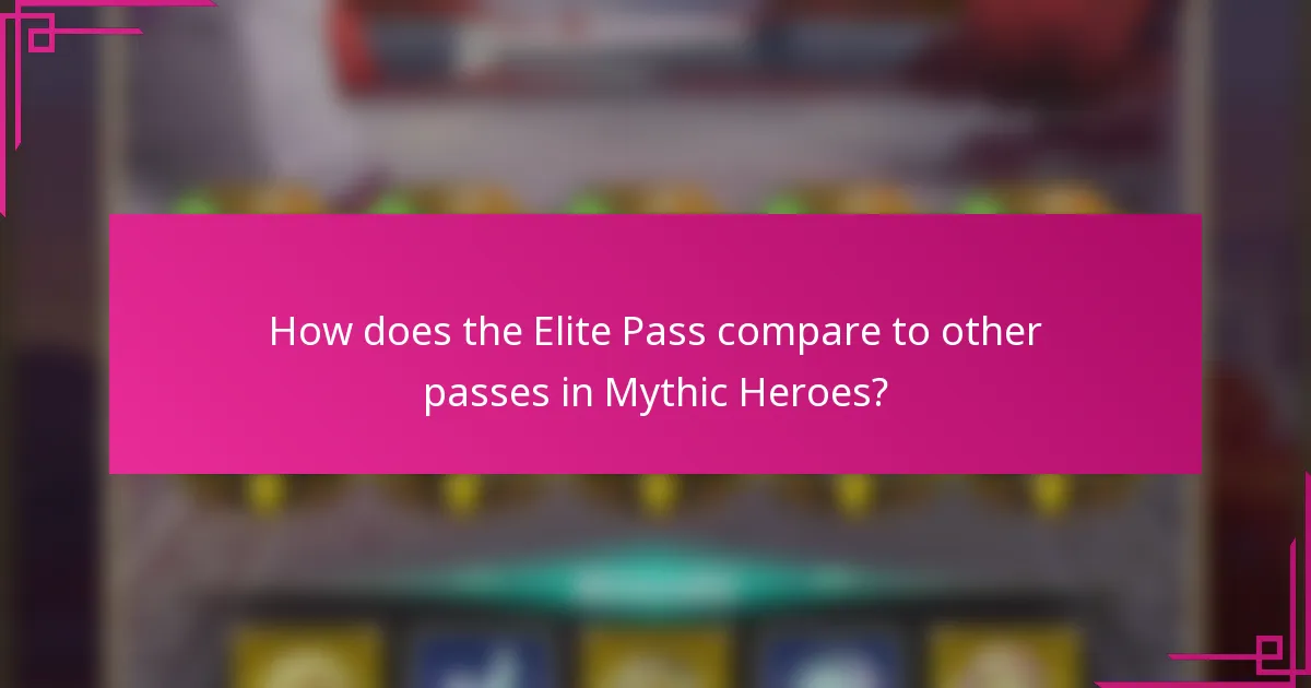 How does the Elite Pass compare to other passes in Mythic Heroes?