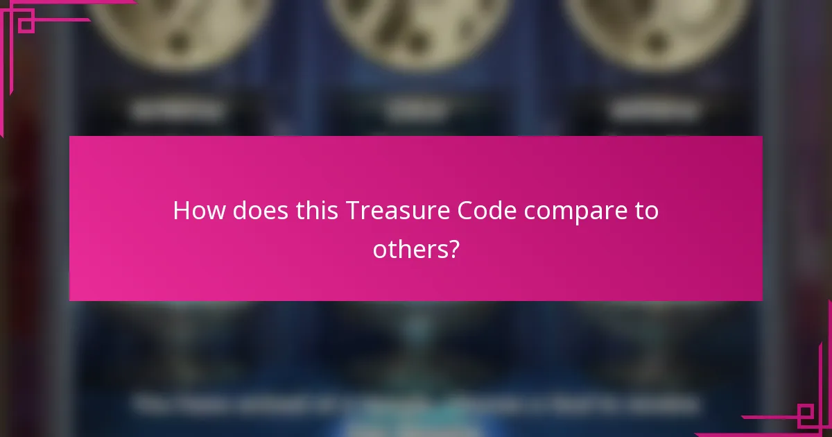 How does this Treasure Code compare to others?