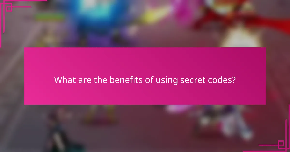 What are the benefits of using secret codes?